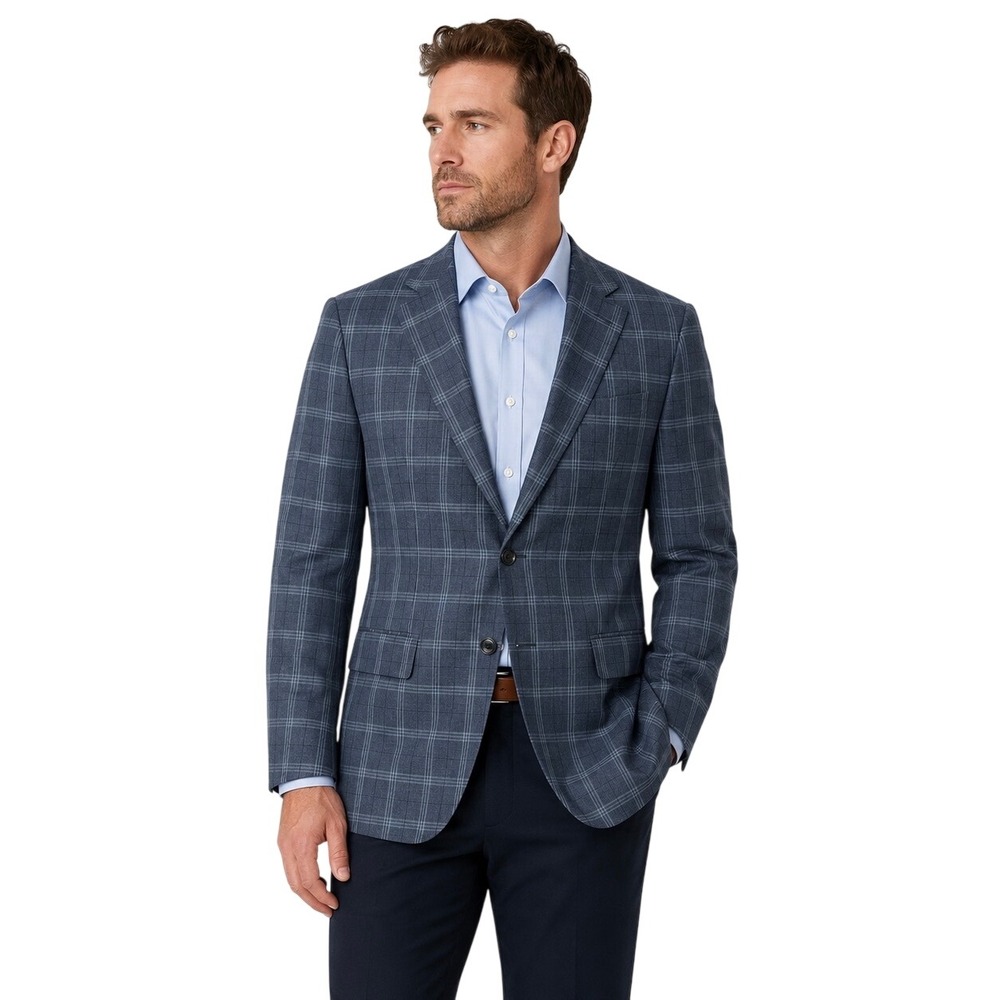 Peter Millar Blue Windowpane Sport Coat